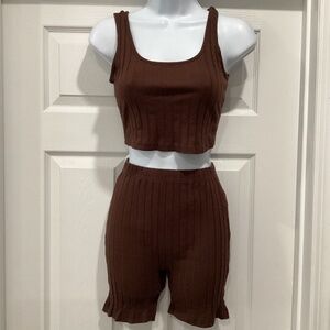 SHEIN Crop Top And High Waisted Shorts